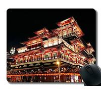 Alfombrilla de ratón Personalizada, una Persona polvorienta. Una Alfombrilla de ratón polvorienta y de Templo de reliquia del Diente de Buda con Borde Cosido