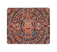 Alfombrilla De Ratón Piedra del Sol Maya del Calendario Azteca Alfombrilla Ratón Ordenador con Bordes Cosidos Antideslizante Mouse Pad, para Oficina, Ordenador, Portátil, 25x30cm