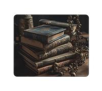 Alfombrilla De Ratón, Pila De Libros Viejos Antideslizante Alfombrilla Ratón Mejora La Precisión Y La Velocidad Gaming Mouse Pad para Trabajo Oficina Juegos 25X30Cm