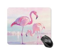 Alfombrilla De Ratón Playa Flamingo Alfombrilla De Ratón Rectangular Duraderos Moderno Antideslizante Mouse Pad, para Ordenador, Hogar, Oficina, 25x30cm