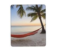 Alfombrilla De Ratón, Playa Paraíso con Hamacas Y Palmeras De Coco Professional Alfombrilla Gaming Antideslizante Mouse Mat para Pc Gamers Oficina 25X30cm