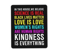 Alfombrilla De Ratón Pride Flag In This House We Believe Science Is Real Black Lives Matter Alfombra Raton Duraderos Mousepad Multifuncional Tapete Escritorio para Trabajo Ordenador Pc 25X30CM