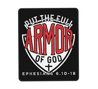 Alfombrilla De Ratón Put The Full Armor of God Ephesians 6.10 18 Alfombra Raton Antideslizamiento Tapete Escritorio Protector Mousepad para Oficina Pc Ordenador 25X30CM