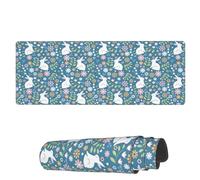 Alfombrilla De Ratón Rabbits White con Flower De Colores Sin Costuras Alfombrilla Ratón Ordenador Cómoda Mouse Pad Grande, para Ordenador, Portátil, Oficina, 80x30cm