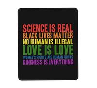 Alfombrilla De Ratón Rainbow Science Is Real Black Lives Matter Equality Pride Mouse Pad Multifuncional Mousepad Antideslizamiento Tapete Escritorio para Trabajo Ordenador Pc 25X30CM