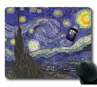 Alfombrilla de ratón rectangular Tardis Vincent Van Gogh Doctor Who Starry Night personalizada por Classic Mouse Pad