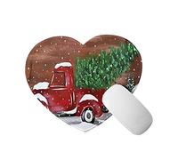 Alfombrilla de ratón Red Truck Mouse Pad Cute Rubber Fashionable Computer Accessories,HeartShaped and Nonslip