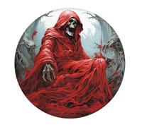 Alfombrilla De Ratón Redonda Ángel Sombrío Muerte Sangre Oscura Rojo Alfombrilla para Computadora con Bordes Cosidos Duraderos Mouse Pad, para Hogar, Portátil, Ordenador, 20cm