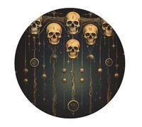 Alfombrilla De Ratón Redonda Calavera De La Muerte, Geometría Sagrada Misteriosa, Vintage Alfombrilla Gaming Cómoda Moderno Antideslizante Mouse Pad, para Oficina, Ordenador, Hogar, 20cm