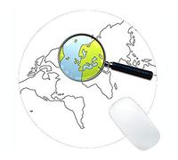 Alfombrilla de ratón Redonda con Borde de Bloqueo, Temas de búsqueda Rectángulo Personalizado Juego Alfombrillas de ratón Redondas