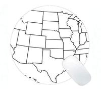 Alfombrilla de ratón Redonda con Borde de Bloqueo, Temas de EE. UU. Rectángulo Personalizado Juego Alfombrillas de ratón Redondas