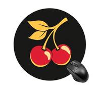 Alfombrilla de ratón redonda con diseño de hoja dorada de cereza, impermeable, con base de goma antideslizante, alfombrilla de mouse para laptop, oficina, 20 cm