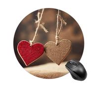 Alfombrilla de ratón redonda con forma de corazón en cuerda, impermeable, con base de goma antideslizante, alfombrilla de mouse inalámbrica para laptop, oficina, hogar, alfombrilla de mouse