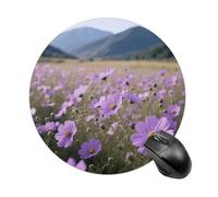 Alfombrilla de ratón redonda con margaritas moradas, bonita alfombrilla de goma antideslizante para escritorio, divertida alfombrilla pequeña para oficina y juegos, accesorio decorativo para ordenad