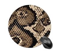 Alfombrilla de ratón redonda con patrón de piel de serpiente, impermeable, con base de goma antideslizante, alfombrilla de mouse para laptop y oficina, 20 cm