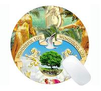 Alfombrilla de ratón redonda de goma antideslizante para juegos, Alfombrilla de ratón redonda Themes The Graces Themes con borde cosido