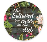 Alfombrilla De Ratón Redonda Ella Creyó Que Podía, Así Que Lo Hizo. Frases Inspiradoras. Alfombrilla Gaming Cómoda Duraderos Antideslizante Mouse Pad, para Portátil, Ordenador, Hogar, 20cm