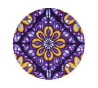 Alfombrilla De Ratón Redonda Flower De Mandala Geométrica Alfombrilla Gaming Lavable Personalizada Antideslizante Mouse Pad, para Ordenador, Hogar, Oficina, 20cm