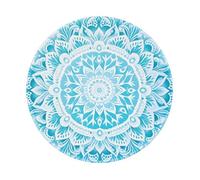 Alfombrilla De Ratón Redonda Flower Mandala Color Turquesa Alfombrilla para Ratón De Oficina Personalizada Moderno Mouse Pad, para Oficina, Ordenador, Portátil, 20cm