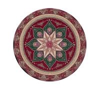 Alfombrilla De Ratón Redonda Flower Mandala De Loto Rojo Alfombrilla Ratón Ordenador Lavable Cómoda Antideslizante Mouse Pad, para Hogar, Portátil, Oficina, 20cm