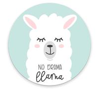 Alfombrilla De Ratón Redonda Linda Llama, Llama Sin Dramas Alfombrilla Gaming Cómoda Resistente A La Abrasión Antideslizante Mouse Pad, para Portátil, Ordenador, Oficina, 20cm