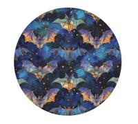 Alfombrilla De Ratón Redonda Murciélagos Estilo Acuarela, Misterio Oscuro De Halloween Alfombrilla Ratón Ordenador Cómoda Antideslizante Mouse Pad, para Hogar, Ordenador, Portátil, 20cm