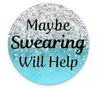 Alfombrilla De Ratón Redonda Tal Vez Decir Palabrotas Ayude A Blue Alfombrilla Gaming Lavable Moderno Antideslizante Mouse Pad, para Oficina, Ordenador, Portátil, 20cm