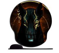 Alfombrilla de Ratón Reposamuñecas Ergonómica. Alfombrilla Antideslizante y Lavable. Mouse Pad. Almohadilla de Gel para el Ratón-Caricatura del Dios Egipcio Anubis (6)