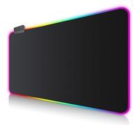 Alfombrilla de Ratón RGB 900x400mm XXL Extra Grande Tapete de Juego, Alfombrilla Raton LED 14 Efectos de Iluminación Impermeable Antideslizante, Alfombrilla Ratón Gaming para Gamers, PC y Portátil