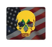 Alfombrilla De Ratón Saint Vincent and The Grenadines Flag Skeleton Saint Vincent and The Grenadines Flag Skull Tapete Escritorio Multifuncional Alfombra Raton Protector Mousepad para Pc 25X30CM