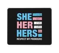 Alfombrilla De Ratón She Her Hers Pronoun Pin For True Trans Soul Tapete Escritorio Antideslizamiento Mousepad Protector Mouse Pad para Ordenador Pc Oficina 25X30CM