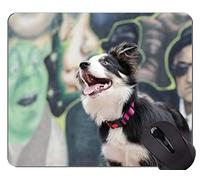 Alfombrilla de ratón Shepherd Puppies, Alfombrilla de ratón Border Collie con Bordes cosidos