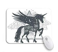 Alfombrilla De Ratón Sigue Tus Sueños Ellos Conocen El Camino Unicornio Mágico Alfombrilla Gaming con Bordes Cosidos Alfombrilla Ratón Ordenador, para Oficina, Ordenador, 25 x 30cm
