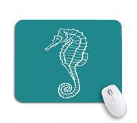 Alfombrilla De Ratón Silueta Animal De Caballito De Mar sobre Aguamarina Contorno Acuático del Hipocampo Antideslizante Mouse Pad Personalizada Alfombrilla Raton, para Portátil, Hogar, 25 x 30cm