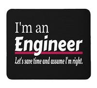 Alfombrilla De Raton Soy Ingeniero Alfombrillas Cuadradada Gaming Alfombrillas Impermeable Mouse Pad para Oficina Computadora Home Office S