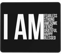 Alfombrilla De Raton Soy Valiente, Soy Fuerte, Soy Bendecido Alfombrillas Portátil Alfombrilla Ratón con Base De Goma Mousepad para Pc Oficina Hogar L