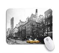 Alfombrilla De Ratón Taxis Amarillos En El Upper West Site De Manhattan, Nueva York Alfombrilla para Computadora Lavable Antideslizante Mouse Pad, para Oficina, Hogar, 25 x 30cm