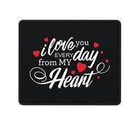 Alfombrilla De Raton Te Amo Todos Los Días Desde Mi Corazón Mouse Pad Antideslizante Alfombrillas Cuadradada Superficie Antipolvere Mousepad para Oficina Computadora Hogar M