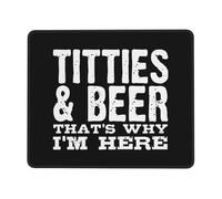 Alfombrilla De Raton Tetas Y Cerveza, por Eso Estoy Aquí Alfombrillas Antideslizante Mousepad Portátil Alfombrillas Cuadradada para Pc Oficina Home Office L
