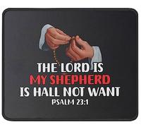 Alfombrilla De Ratón The Lord Psalm 23:1 Christianty Quotes Religious Verse Faith Inspirational Baptism Tapete Escritorio Multifuncional Alfombra Raton Duraderos Mousepad para Oficina Pc 25X30CM