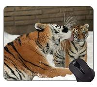 Alfombrilla de ratón Tiger In The Landscape, alfombrillas de ratón Tiger con bordes cosidos