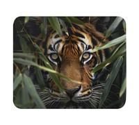 Alfombrilla De Ratón Tigre Escondido Detrás De Hojas De Bambú Animal Alfombrilla Escritorio Lavable Mousepad Portátil Alfombrilla Gaming para Ratón para Juegos Oficina Ordenadores 25X30Cm