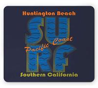 Alfombrilla De Ratón Tipografía De Surf De La Costa del Pacífico De Huntington Beach En El Sur De California Alfombrilla para Computadora Moderno Mouse Pad Pequeña, para Oficina, 25x30cm