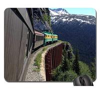 Alfombrilla De Ratón, Transporte por La Vía del Tren De Montaña De Alaska Mouse Mat Antideslizante Alfombrilla De Ratón para Juegos Professional Alfombrilla Raton para Pc Oficina 25X30Cm
