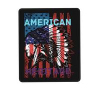 Alfombrilla De Ratón USA Flag Native American Heritage Headdress Native Tapete Escritorio Antideslizamiento Alfombra Raton Protector Mouse Pad para Oficina Pc Ordenador 25X30CM