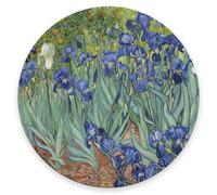 Alfombrilla de ratón Van Gogh Iris, alfombrilla de mouse redonda con textura premium, lavable con base de goma antideslizante, alfombrilla de mouse para mouse inalámbrico de 7.9 x 7.9 x 0.12 pulgadas