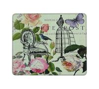 Alfombrilla De Ratón Vintage French Paris Botanical Butterfly Garden Flowers Alfombrilla De Ratón Mouse Pad Impermeable Alfombrilla De Ratón para Juegos para Trabajo Oficina Pc 25X30Cm