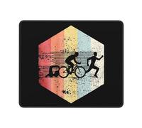 Alfombrilla De Ratón Vintage Swim Bike Run Triathlon Mousepad Multifuncional Mouse Pad Protector Alfombra Raton para Oficina Pc Trabajo 25X30CM