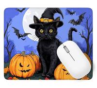 Alfombrilla de Ratón Víspera de Todos los Santos Alfombrilla Ratón, 600 x 400 mm Pequeña Mouse Pad Gaming Gato, Mejora la Precisión y la Velocidad con Base de Goma Antideslizante y Bordes p1j-582