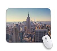 Alfombrilla De Ratón Vista Aérea De Manhattan Y Rascacielos Al Amanecer Antideslizante Mouse Pad con Bordes Cosidos Alfombrilla para Ratón De Oficina, para Portátil, Oficina, 25 x 30cm